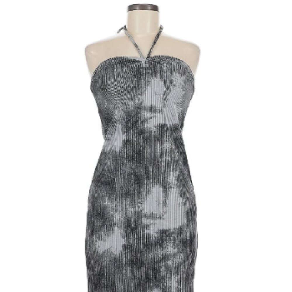 Zara Tie-Dye Printed Ribbed Midi Dress